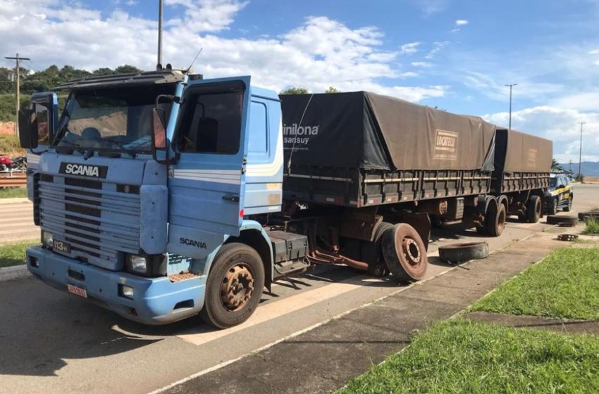  Motorista é preso suspeito de dirigir carreta com pneus cheios de drogas na Grande BH