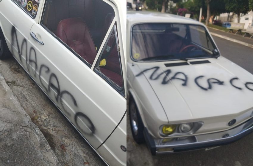  Homem tem carro pichado com a palavra ‘macaco’ e registra ocorrência de injúria racial em Teófilo Otoni, MG