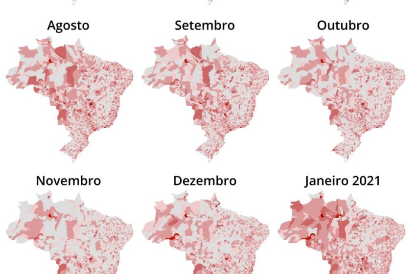  Mais de 30% dos municípios brasileiros não registram mortes por Covid-19 em julho, maior percentual em 5 meses