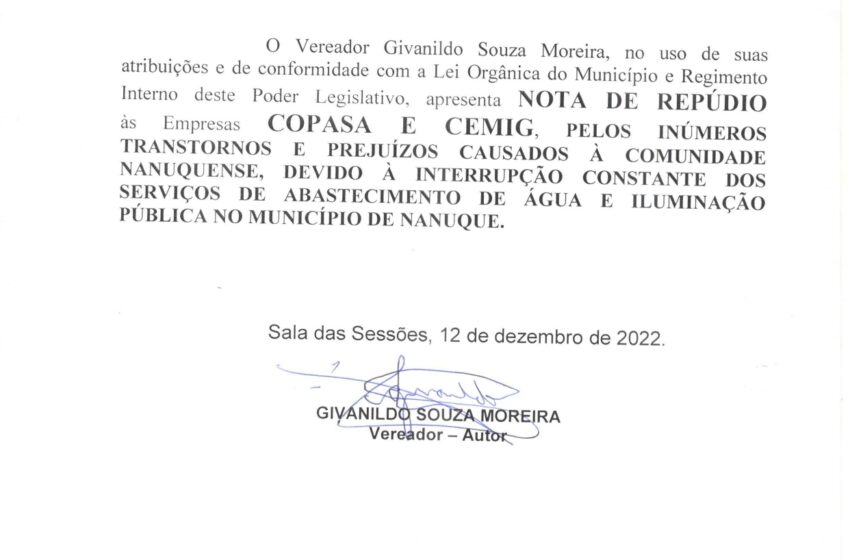  Nota de Repúdio COPASA