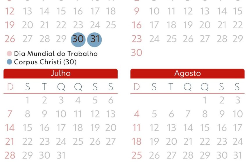  Depois do Dia do Trabalhador, veja quais são os próximos feriados de 2024